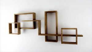 Geometric Shaped Creative Wooden Shelves Art